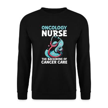 Oncology Nurse, Trained - Unisex Sweatshirt - black - Front - Alina (178cm) & Michal (187cm)