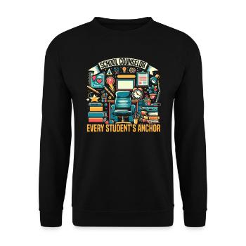 Schulberater Job Arbeit Berufsberatung - Unisex Pullover - Schwarz - Vorne - Alina (178cm) & Michal (187cm)