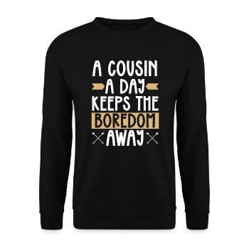Cousin crew, best cousin ever, - Unisex Sweatshirt - black - Front - Alina (178cm) & Michal (187cm)