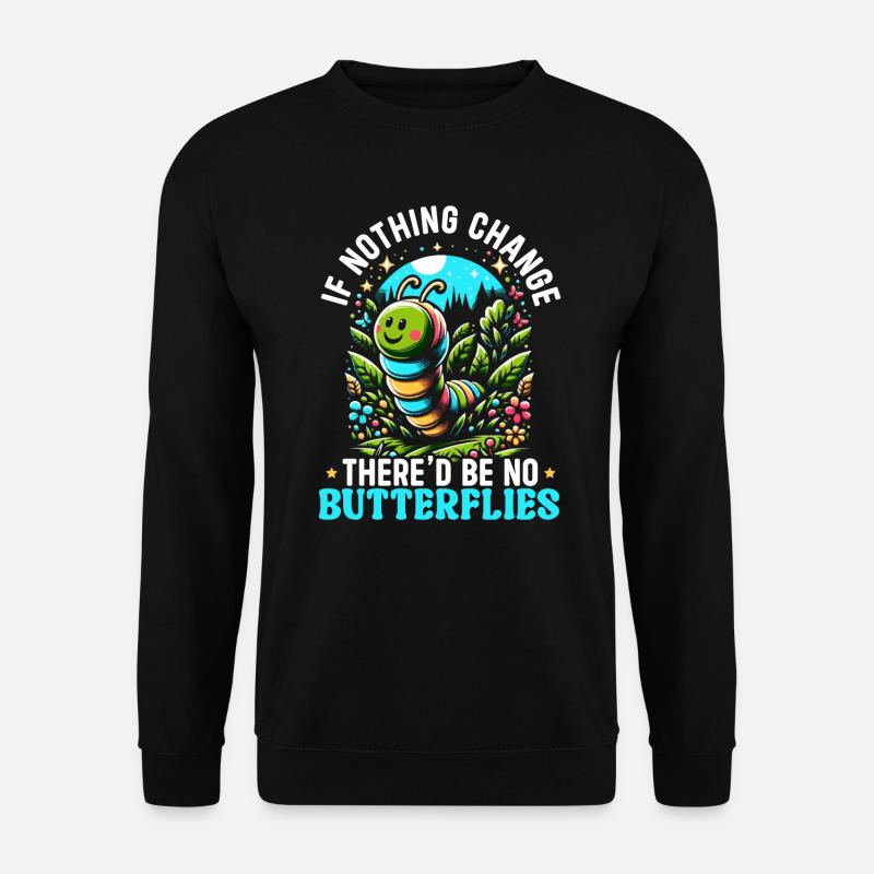 Chenille de papillon ver mignon - Sweat-shirt Unisexe - noir