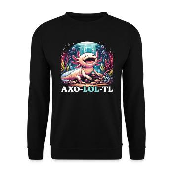 Kawaii Axolotl Walking Fish Mexican - Unisex Sweatshirt - black - Front - Alina (178cm) & Michal (187cm)