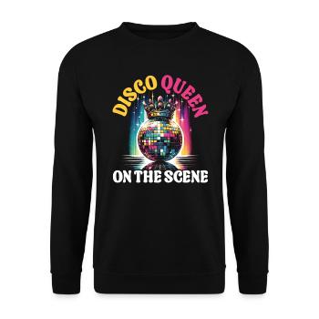 Fête disco, fête de la musique disco des années 90 - Sweat-shirt Unisexe - noir - Devant - Alina (178cm) & Michal (187cm)