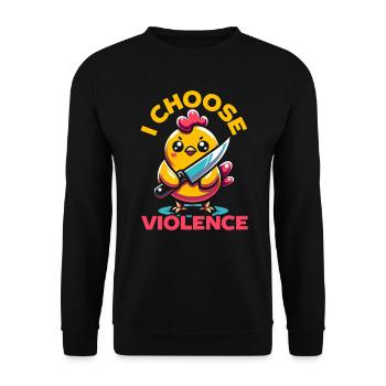 Funny animal chicken humor sarcasm chicken lover - Unisex Sweatshirt - black - Front - Alina (178cm) & Michal (187cm)