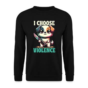 Funny animal dog humor sarcasm dog lover - Unisex Sweatshirt - black - Front - Alina (178cm) & Michal (187cm)
