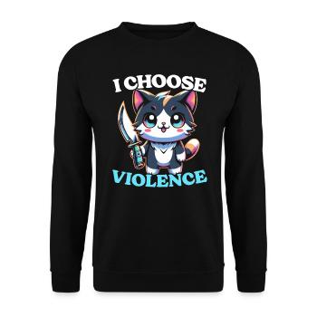 Drôle de chaton chaton - Sweat-shirt Unisexe - noir - Devant - Alina (178cm) & Michal (187cm)