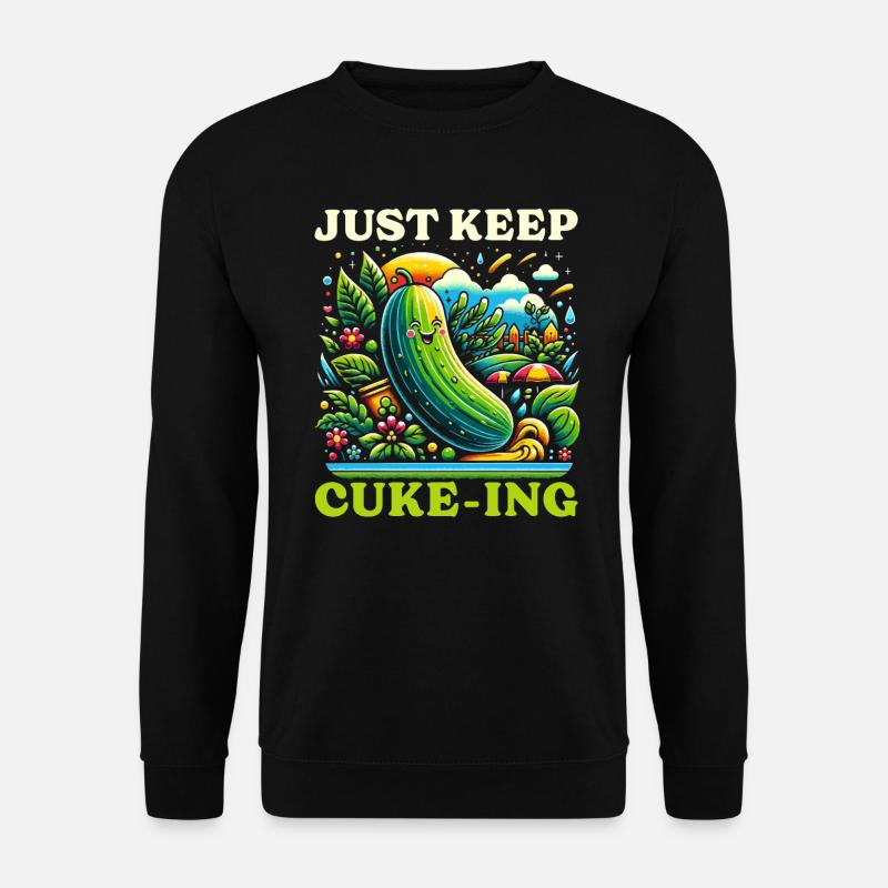 Funny cucumber-vegan-vegetable-lover vegetarian - Unisex Sweatshirt - black
