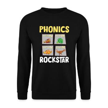 Conscience phonétique, compréhension écrite phonique - Sweat-shirt Unisexe - noir - Devant - Alina (178cm) & Michal (187cm)