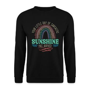 Ihr Kleiner Sarkastischer Sonnenstrahl Ist Da - Unisex Pullover - Schwarz - Vorne - Alina (178cm) & Michal (187cm)