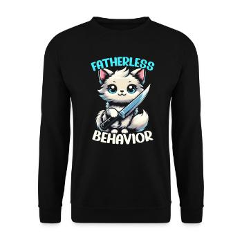 Drôle de chat Kitty - Sweat-shirt Unisexe - noir - Devant - Alina (178cm) & Michal (187cm)