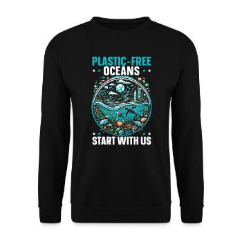 Earth Day Environmentalists Nature Conservation - Unisex Sweatshirt - black - Front - Alina (178cm) & Michal (187cm)