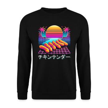 Chicken Fast Food Lover Hähnchen - Unisex Sweatshirt - black - Front - Alina (178cm) & Michal (187cm)