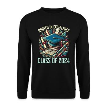 Black graduation african american class of 2024 - Unisex Sweatshirt - black - Front - Alina (178cm) & Michal (187cm)
