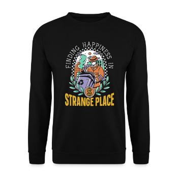 Dumpster lover picking garbage, - Unisex Sweatshirt - black - Front - Alina (178cm) & Michal (187cm)