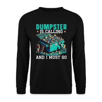 Amateur de bennes à ordures ramassant les ordures, - Sweat-shirt Unisexe - noir - Devant - Alina (178cm) & Michal (187cm)