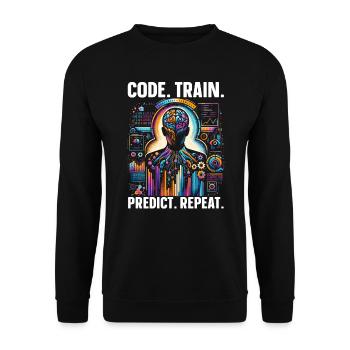 Künstliche Intelligenz, Ki, Maschinelles Lernen - Unisex Pullover - Schwarz - Vorne - Alina (178cm) & Michal (187cm)