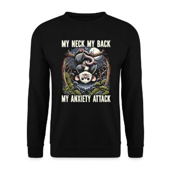 Drôle d’opossum amoureux des animaux sauvages chat poubelle - Sweat-shirt Unisexe - noir - Devant - Alina (178cm) & Michal (187cm)