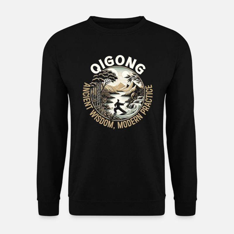 Qigong Posture Chinese Medicine - Unisex Sweatshirt - black