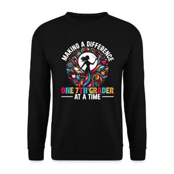 Lehrerausbildung Für Die 7. Klasse Schule - Unisex Pullover - Schwarz - Vorne - Alina (178cm) & Michal (187cm)