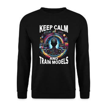 Künstliche Intelligenz, Ki, Maschinelles Lernen - Unisex Pullover - Schwarz - Vorne - Alina (178cm) & Michal (187cm)