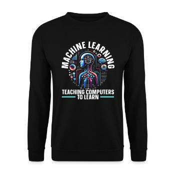 Künstliche Intelligenz, Ki, Maschinelles Lernen - Unisex Pullover - Schwarz - Vorne - Alina (178cm) & Michal (187cm)