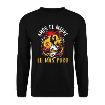 Fête des mères avec des racines espagnoles, maman, meilleur - Sweat-shirt Unisexe - noir - Devant - Alina (178cm) & Michal (187cm)