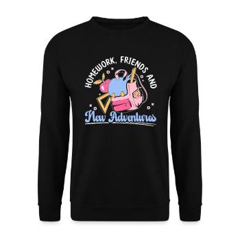 Zurück Zur Schule Kleidung Bildung Lehrer Schüler - Unisex Pullover - Schwarz - Vorne - Alina (178cm) & Michal (187cm)