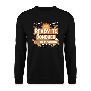 Zurück Zur Schule Kleidung Bildung Lehrer Schüler - Unisex Pullover - Schwarz - Vorne - Alina (178cm) & Michal (187cm)
