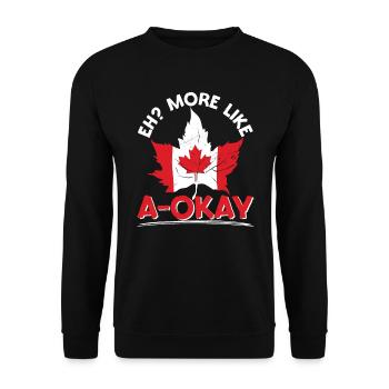Canada tag pays nationalité Maple Leaf Canadien - Sweat-shirt Unisexe - noir - Devant - Alina (178cm) & Michal (187cm)
