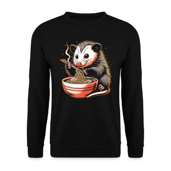 Drôle d’opossum amoureux des animaux chat poubelle - Sweat-shirt Unisexe - noir - Devant - Alina (178cm) & Michal (187cm)