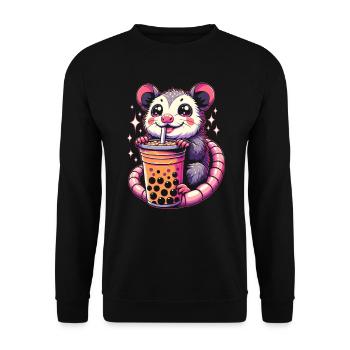 Funny Opossum Wildlife Animal Lover Opossum - Unisex Sweatshirt - black - Front - Alina (178cm) & Michal (187cm)