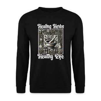 Herbalism, Herbal Medicine, Natural Healing - Unisex Sweatshirt - black - Front - Alina (178cm) & Michal (187cm)