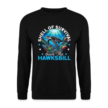 Endangered Species Animal Welfare Hawksbill Turtle - Unisex Sweatshirt - black - Front - Alina (178cm) & Michal (187cm)