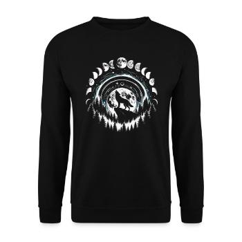 Moon Phases Symbol Astronomy Astrology Full Moon - Unisex Sweatshirt - black - Front - Alina (178cm) & Michal (187cm)