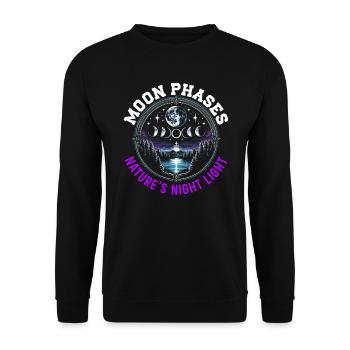 Moon Phases Symbol Astronomy Astrology Full Moon - Unisex Sweatshirt - black - Front - Alina (178cm) & Michal (187cm)