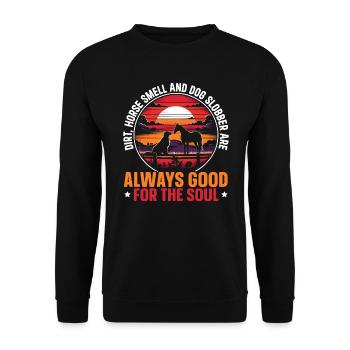 Horses & Dogs Animal Horse Lovers - Unisex Sweatshirt - black - Front - Alina (178cm) & Michal (187cm)
