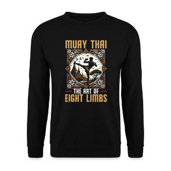 Muay Thai Fighter Kickboxing Kickboxer Thailand - Unisex Sweatshirt - black - Front - Alina (178cm) & Michal (187cm)