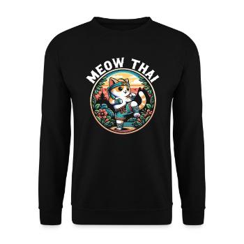 Muay Thai Kämpfer Kickboxen Kickboxer Thailand - Unisex Pullover - Schwarz - Vorne - Alina (178cm) & Michal (187cm)