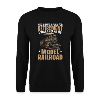 Model railway - Unisex Sweatshirt - black - Front - Alina (178cm) & Michal (187cm)