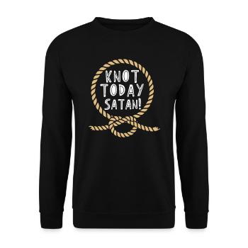 Tie knots Knotted rope Satan - Unisex Sweatshirt - black - Front - Alina (178cm) & Michal (187cm)