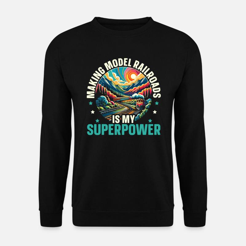 Modelleisenbahn - Unisex Pullover - Schwarz