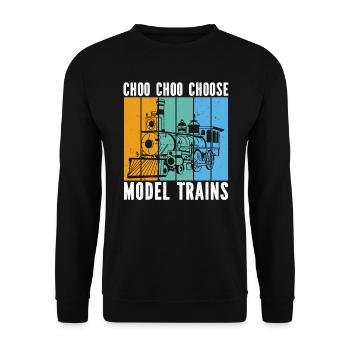 Chemin de fer miniature vintage - Sweat-shirt Unisexe - noir - Devant - Alina (178cm) & Michal (187cm)