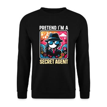 Secret Agent Detective Undercover Gift - Unisex Sweatshirt - black - Front - Alina (178cm) & Michal (187cm)