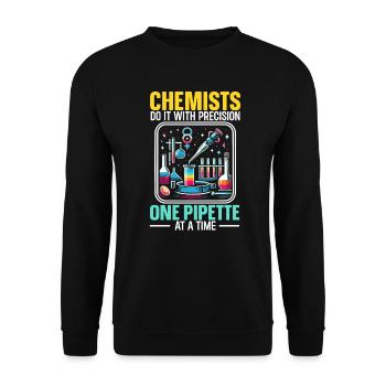 Lustiger Laborant Biotechnologe Biologe - Unisex Pullover - Schwarz - Vorne - Alina (178cm) & Michal (187cm)