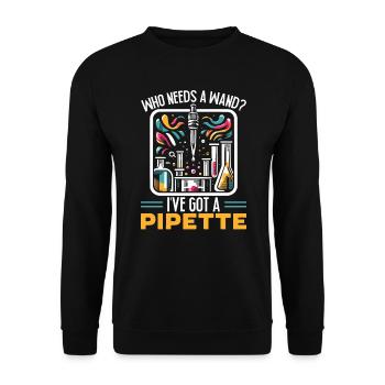 Lustiger Laborant Biotechnologe Biologe - Unisex Pullover - Schwarz - Vorne - Alina (178cm) & Michal (187cm)