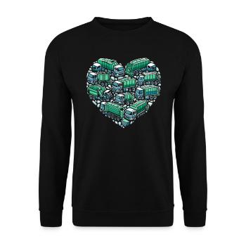 Garbage truck driver Garbage Day Waste Management - Unisex Sweatshirt - black - Front - Alina (178cm) & Michal (187cm)
