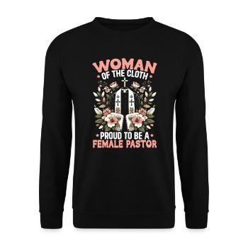 Pastorin Pfarrerin Jesus Christus - Unisex Pullover - Schwarz - Vorne - Alina (178cm) & Michal (187cm)