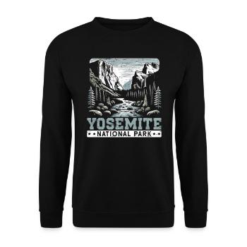 Yosemite National Park Outdoor Tours USA America - Unisex Sweatshirt - black - Front - Alina (178cm) & Michal (187cm)