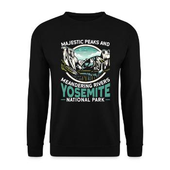 Yosemite National Park Outdoor Tours USA America - Unisex Sweatshirt - black - Front - Alina (178cm) & Michal (187cm)