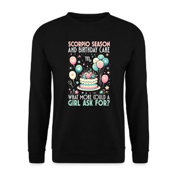Alles Gute Zum Geburtstag, Feiernde Bday-party, - Unisex Pullover - Schwarz - Vorne - Alina (178cm) & Michal (187cm)