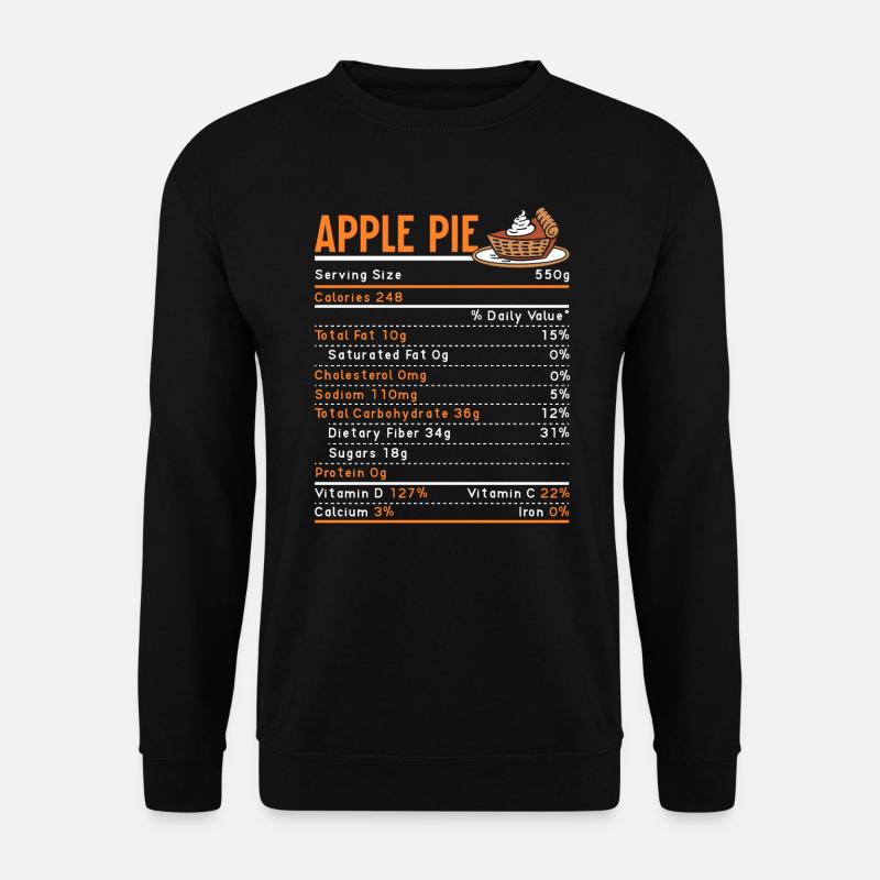 Apfelkuchen-essensliebhaber, - Unisex Pullover - Schwarz